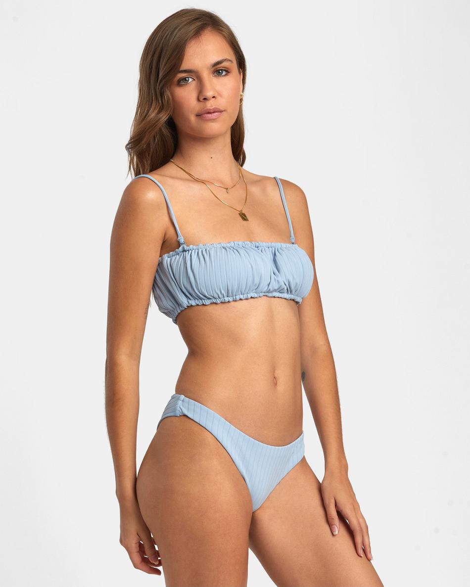 Abajo De Bikini Rvca Anchos Rib Cheeky Mujer Azules | ZCOMJ71506