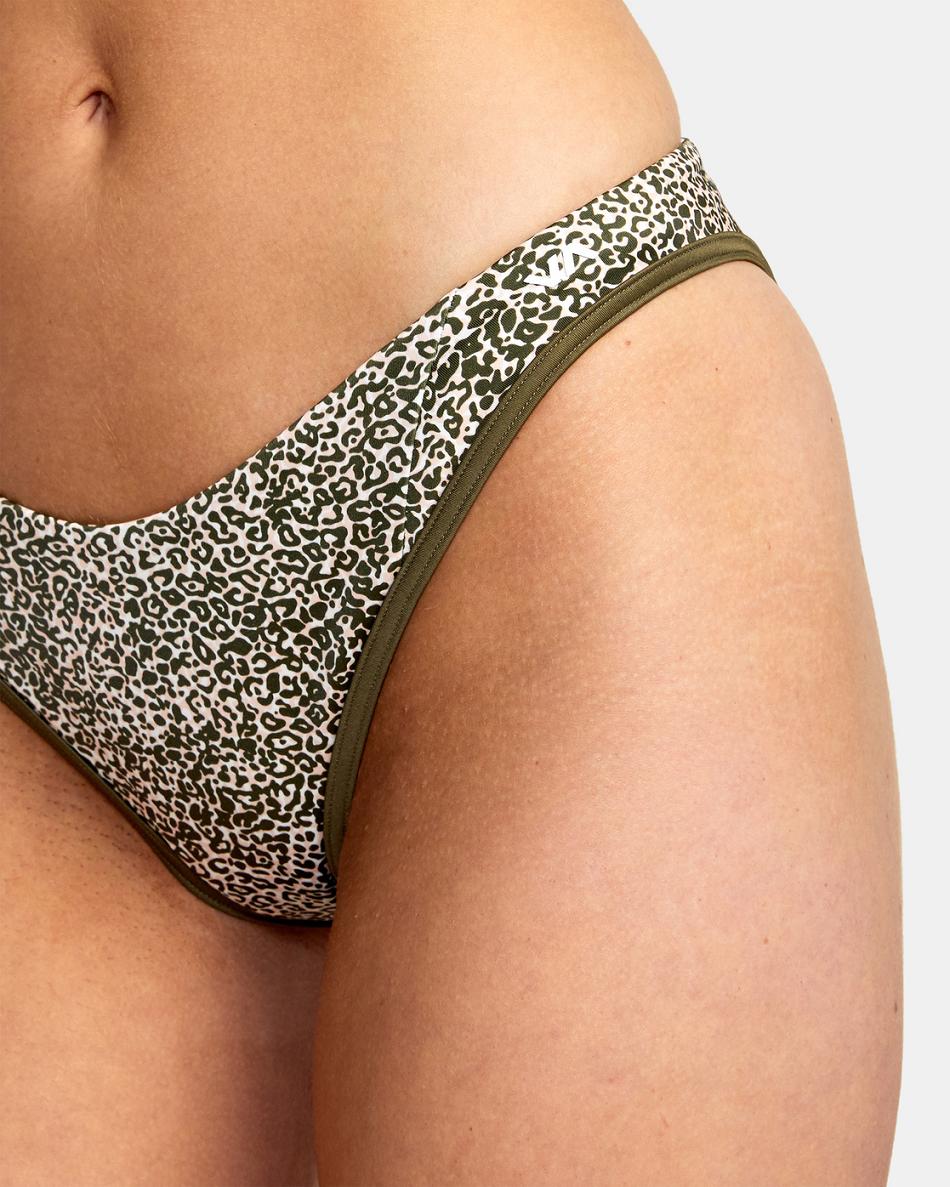 Abajo De Bikini Rvca Blocked Hi Leg Mujer Verde Oliva | CODFL85310