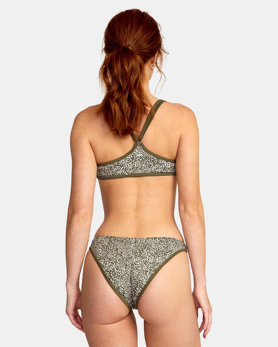 Abajo De Bikini Rvca Blocked Hi Leg Mujer Verde Oliva | CODFL85310