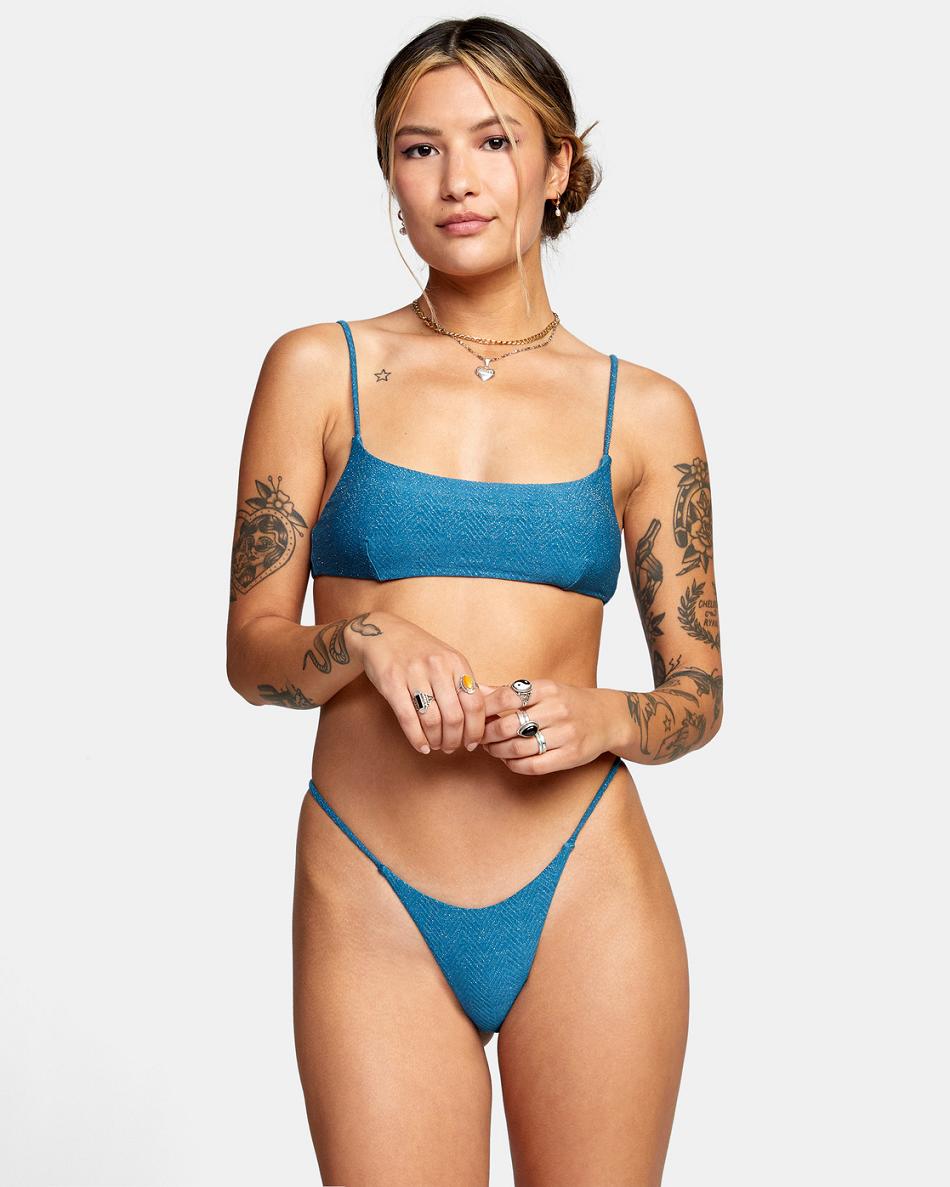 Abajo De Bikini Rvca Brightside Skimpy French Mujer Azules | COCVG25059