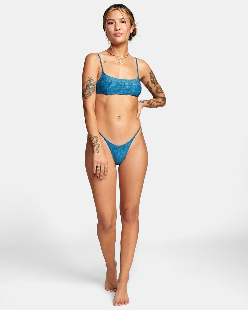 Abajo De Bikini Rvca Brightside Skimpy French Mujer Azules | COCVG25059