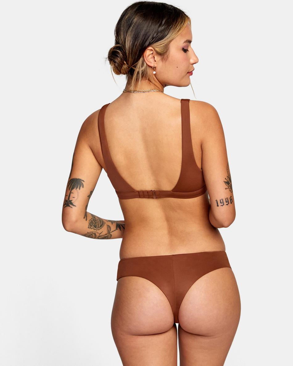 Abajo De Bikini Rvca Camille Solid Boyshort Mujer Cappuccino | TCOWZ76515