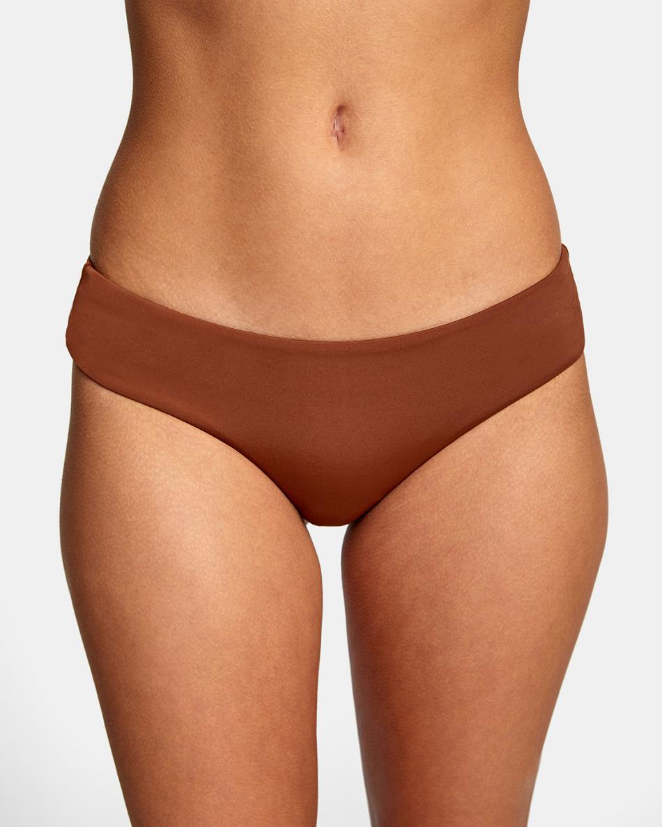 Abajo De Bikini Rvca Camille Solid Boyshort Mujer Cappuccino | TCOWZ76515