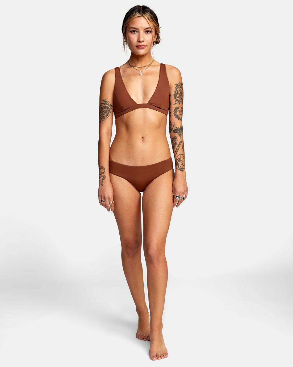 Abajo De Bikini Rvca Camille Solid Boyshort Mujer Cappuccino | TCOWZ76515