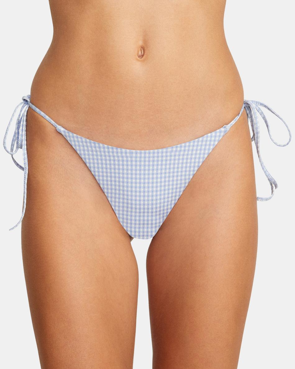 Abajo De Bikini Rvca Gingham Reversible Tie French Mujer Azules | LCOSX59050