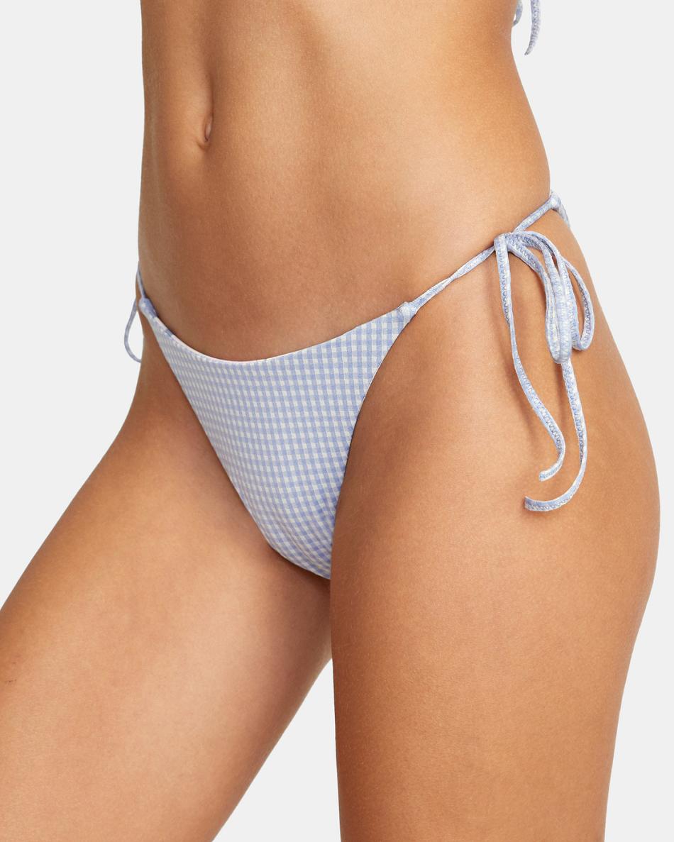 Abajo De Bikini Rvca Gingham Reversible Tie French Mujer Azules | LCOSX59050