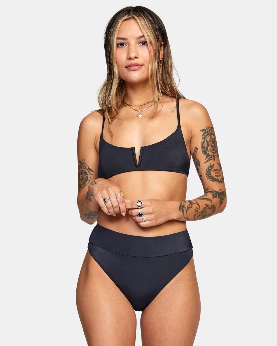 Abajo De Bikini Rvca High-Rise Cheeky Mujer Negras | COIIZ45720