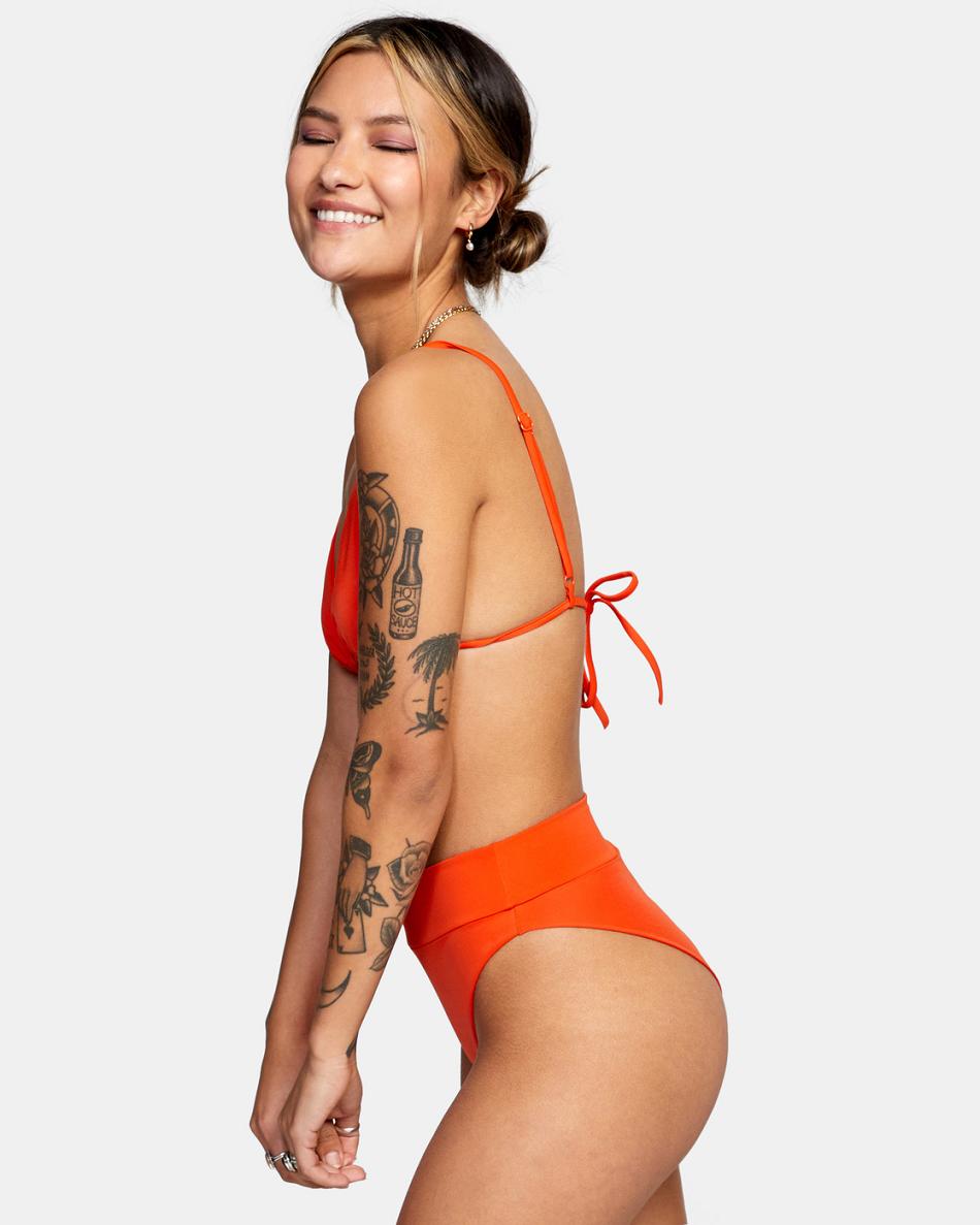 Abajo De Bikini Rvca High-Rise Cheeky Mujer Rojas Naranjas | SCONY10019