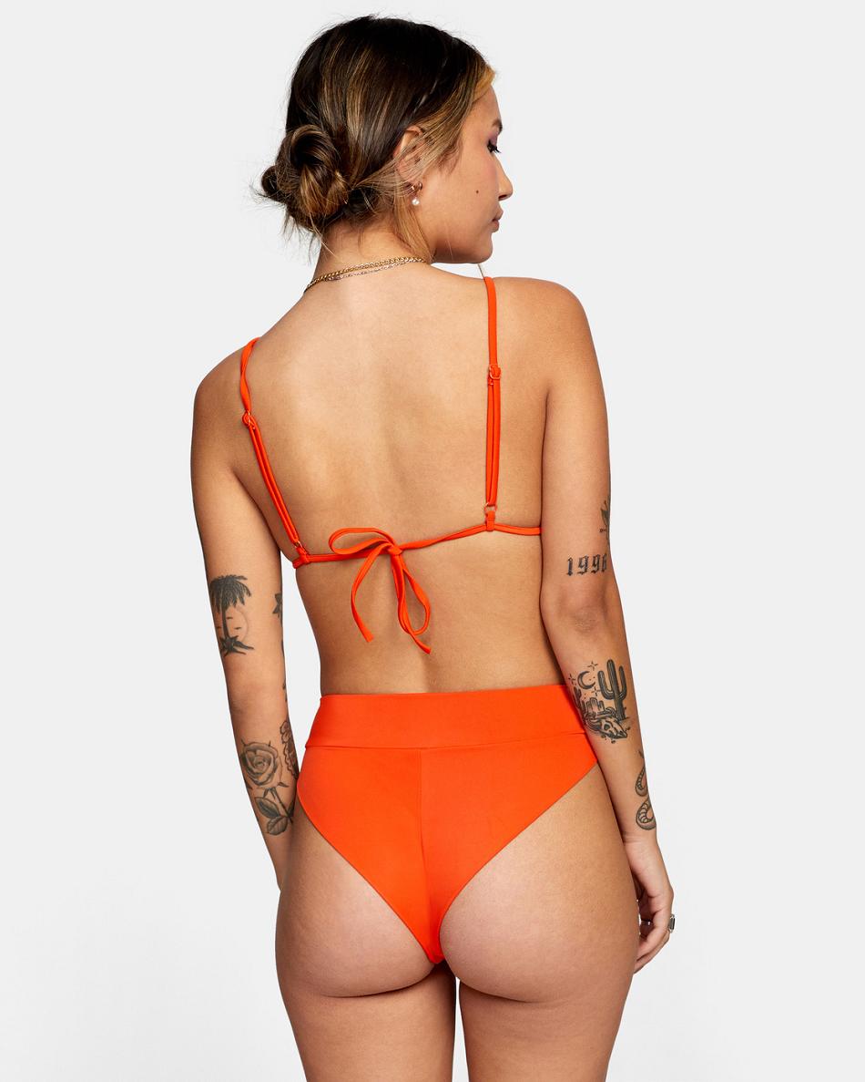 Abajo De Bikini Rvca High-Rise Cheeky Mujer Rojas Naranjas | SCONY10019