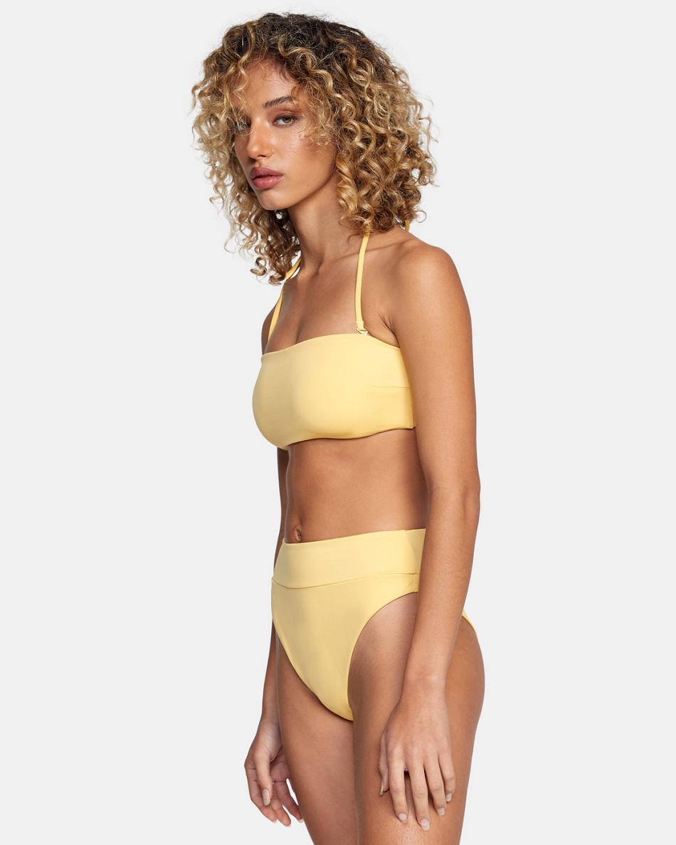 Abajo De Bikini Rvca High-Rise Cheeky Mujer Doradas | SCOVO13871