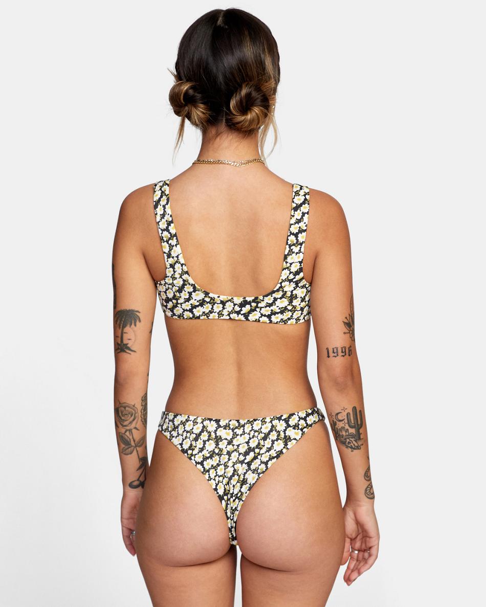 Abajo De Bikini Rvca June Bloom Skimpy French Mujer Negras | FCOUI10150