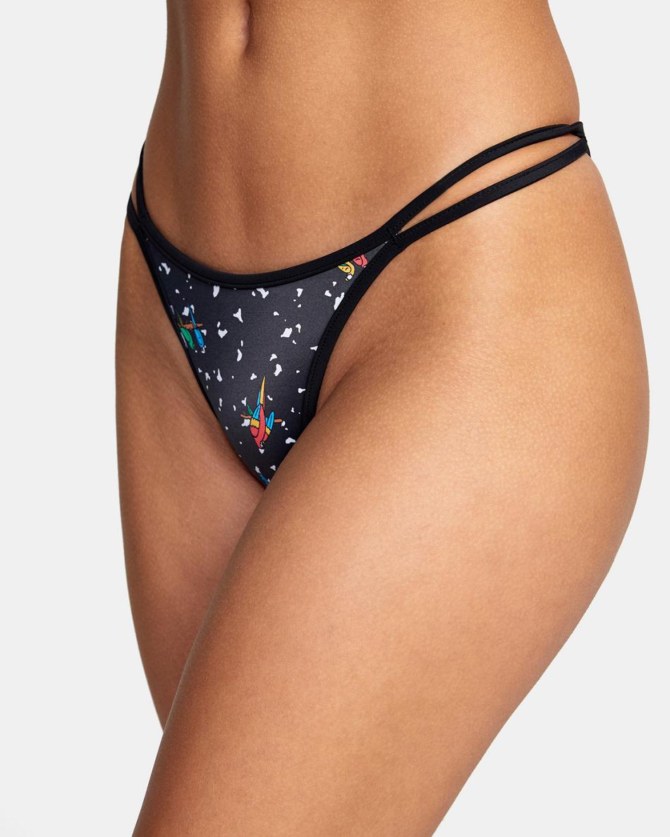 Abajo De Bikini Rvca LP x KLW Uncaged French Mujer Negras | LCOSX31672