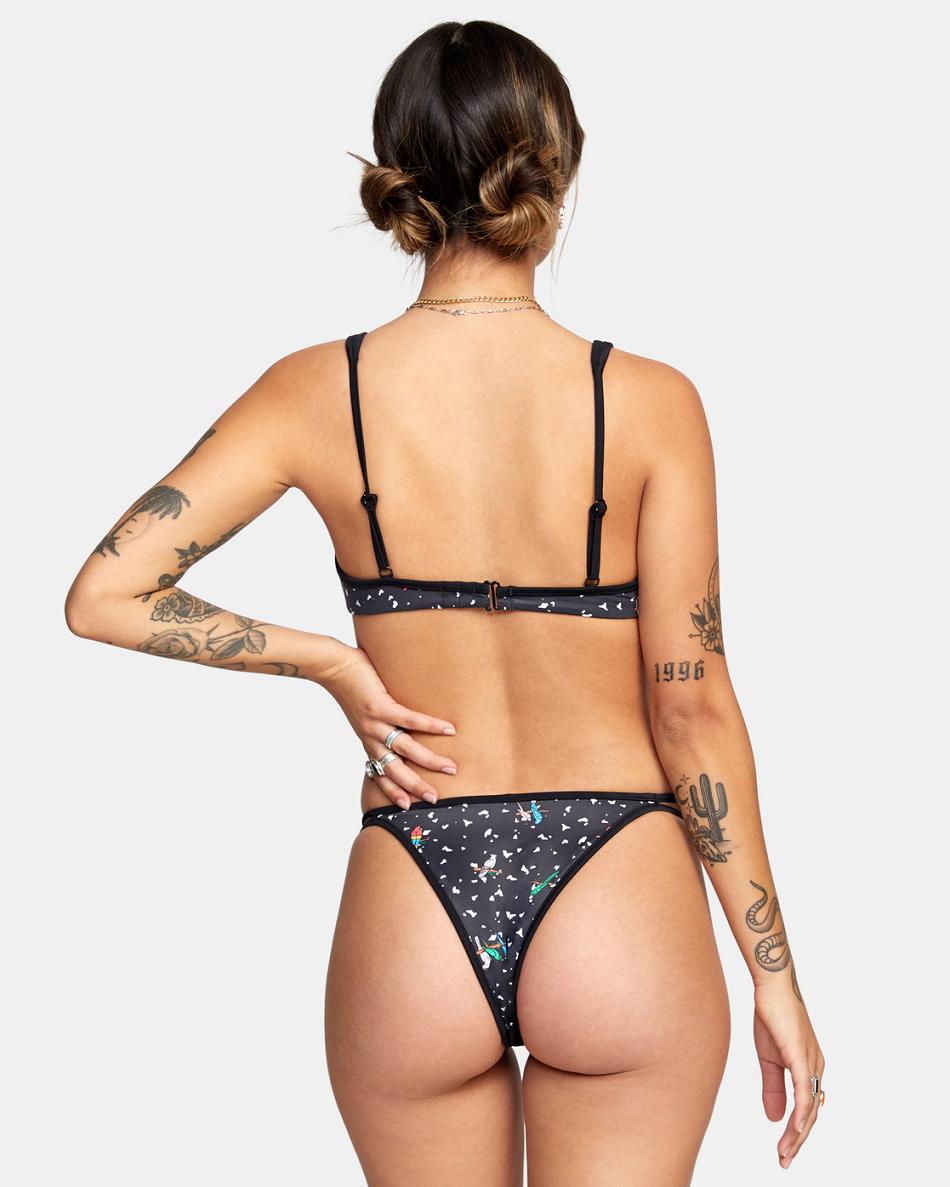 Abajo De Bikini Rvca LP x KLW Uncaged French Mujer Negras | LCOSX31672