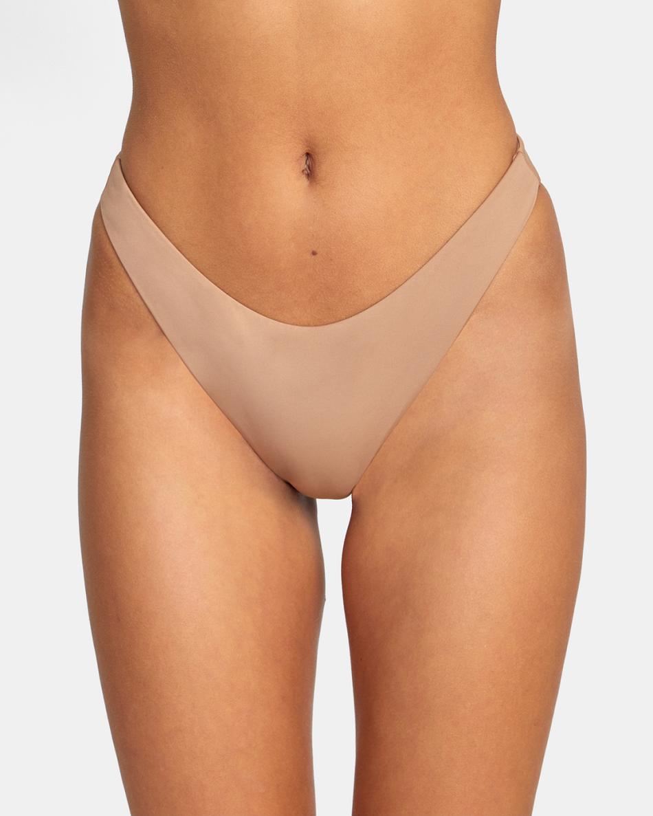 Abajo De Bikini Rvca Solid French Mujer Wood | UCOND70900