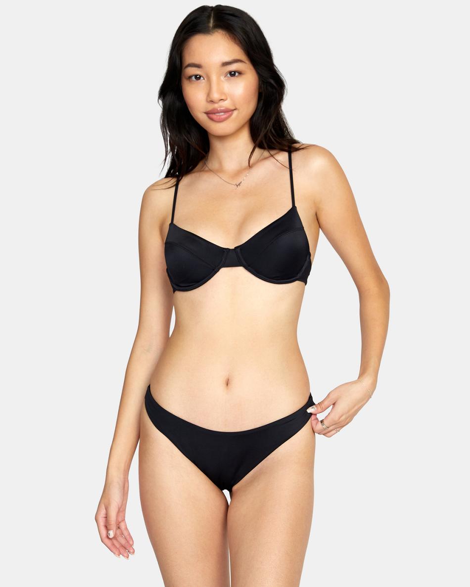 Abajo De Bikini Rvca Solid French Mujer Negras | ZCOMJ98034