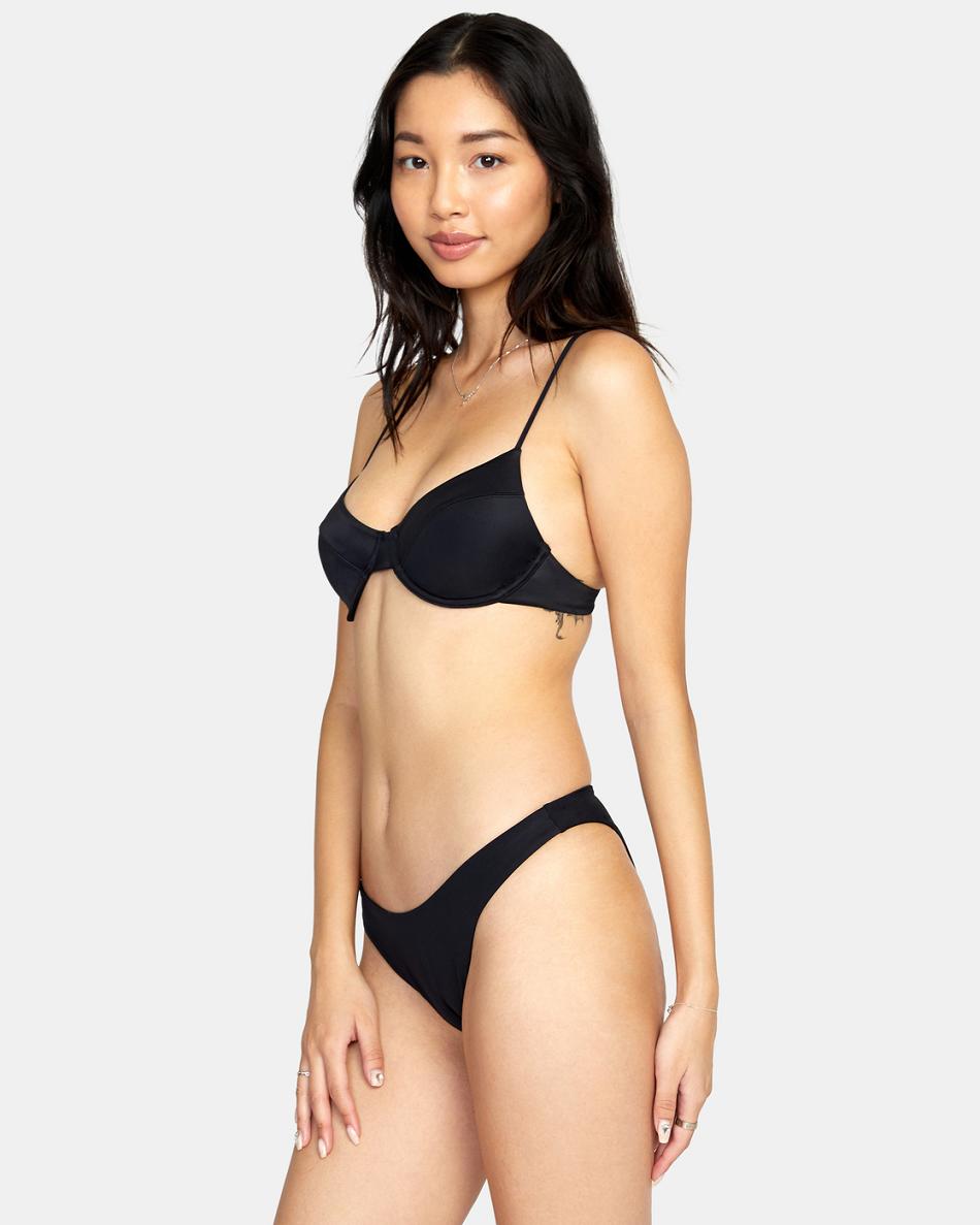 Abajo De Bikini Rvca Solid French Mujer Negras | ZCOMJ98034