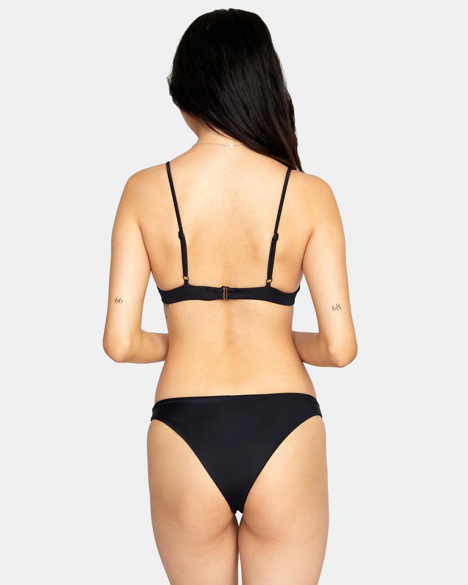 Abajo De Bikini Rvca Solid French Mujer Negras | ZCOMJ98034