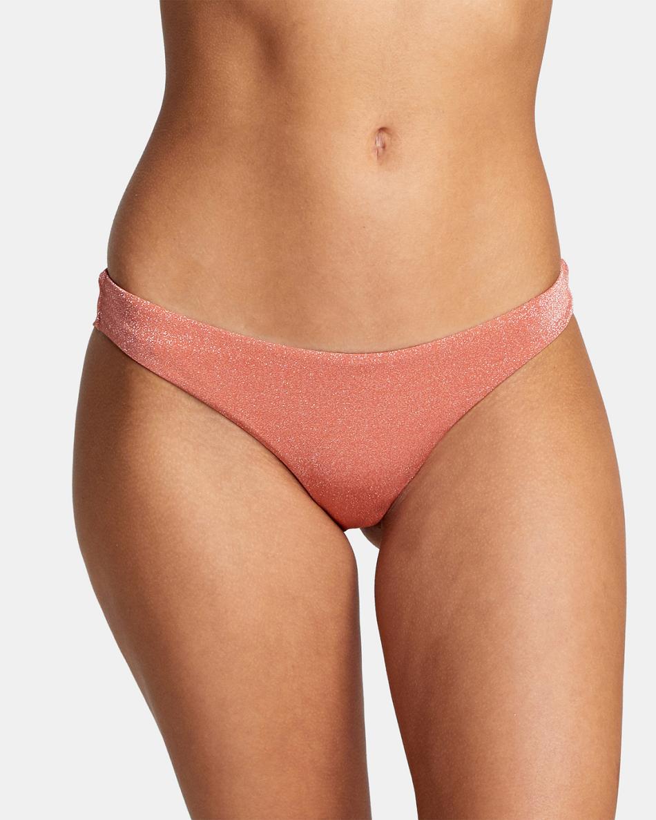 Abajo De Bikini Rvca Strata Low-Rise Cheeky Mujer Albaricoque | COICD23541