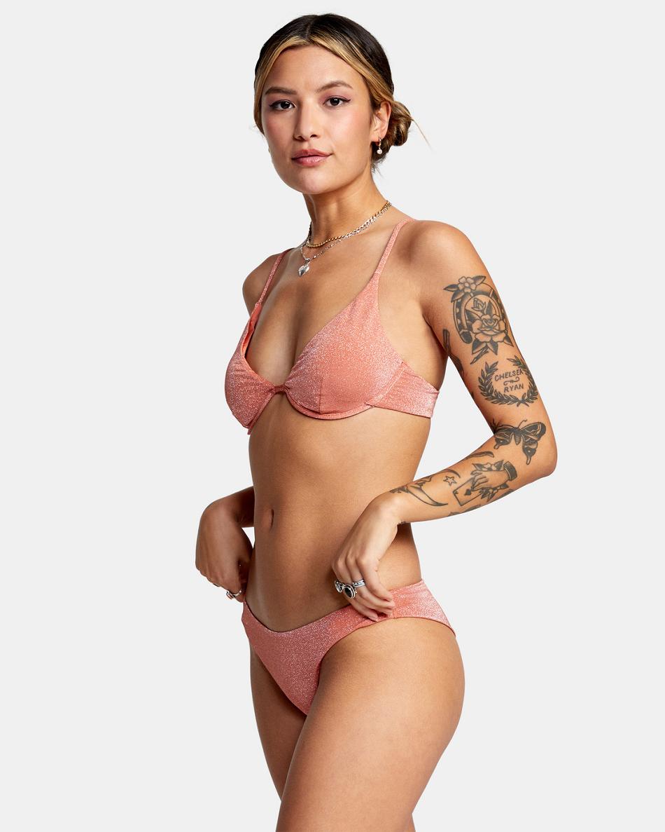 Abajo De Bikini Rvca Strata Low-Rise Cheeky Mujer Albaricoque | COICD23541