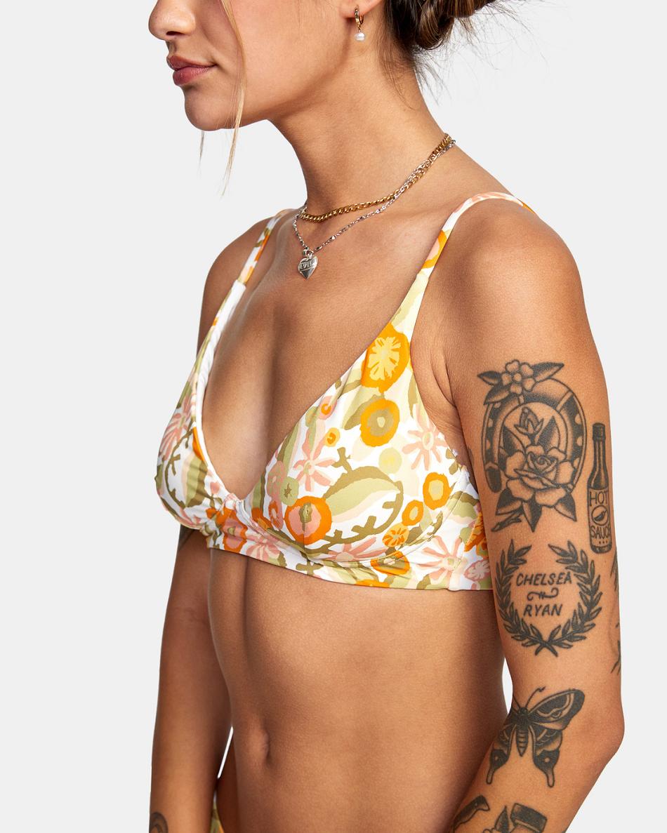 Arriba De Bikini Rvca Avant Gardner High Triangle Mujer Blancas | LCOTR58910