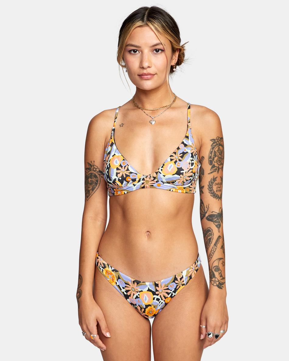 Arriba De Bikini Rvca Avant Gardner High Triangle Mujer Negras | MCOHR11881