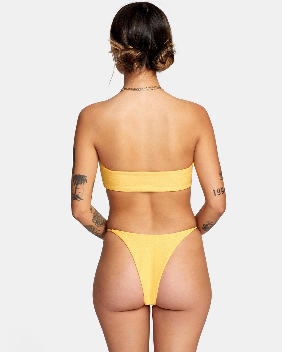 Arriba De Bikini Rvca Brightside Bandeau Mujer Marigold | COCIF65456