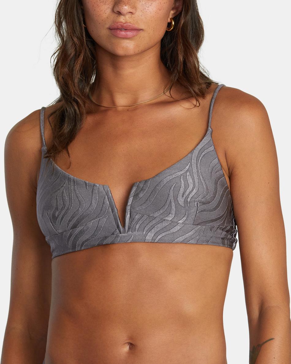 Arriba De Bikini Rvca Feral V-Wire Cropped Mujer Shark | XCOGW72411