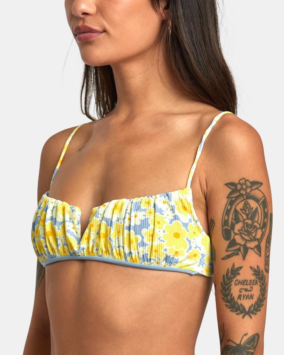 Arriba De Bikini Rvca Freya Shirred Mujer Azules | TCOWZ66105