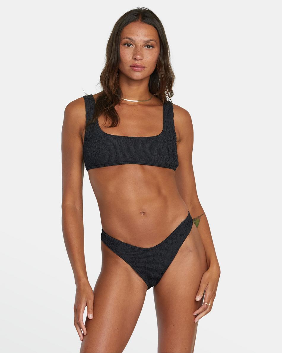 Arriba De Bikini Rvca Grooves Mujer Negras | MCOFT51265