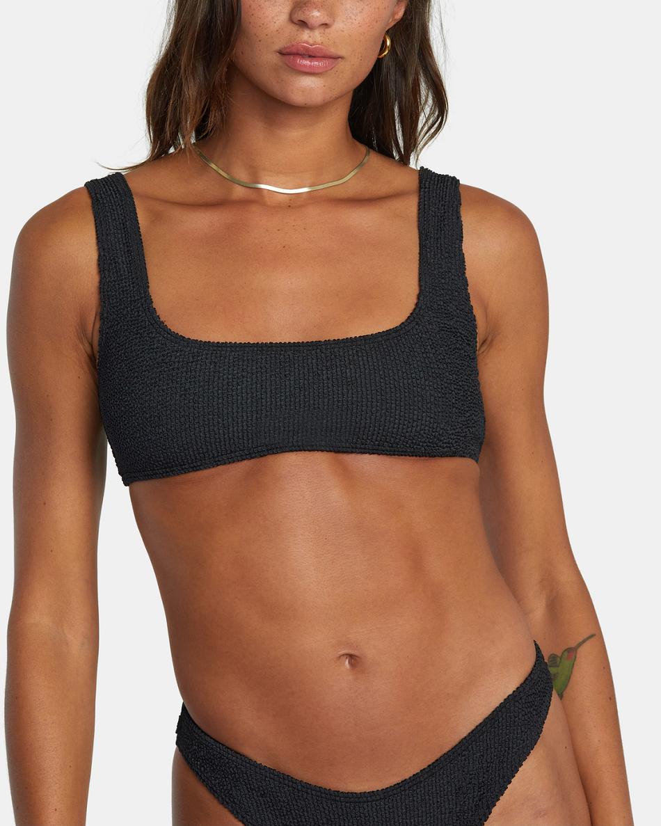 Arriba De Bikini Rvca Grooves Mujer Negras | MCOFT51265