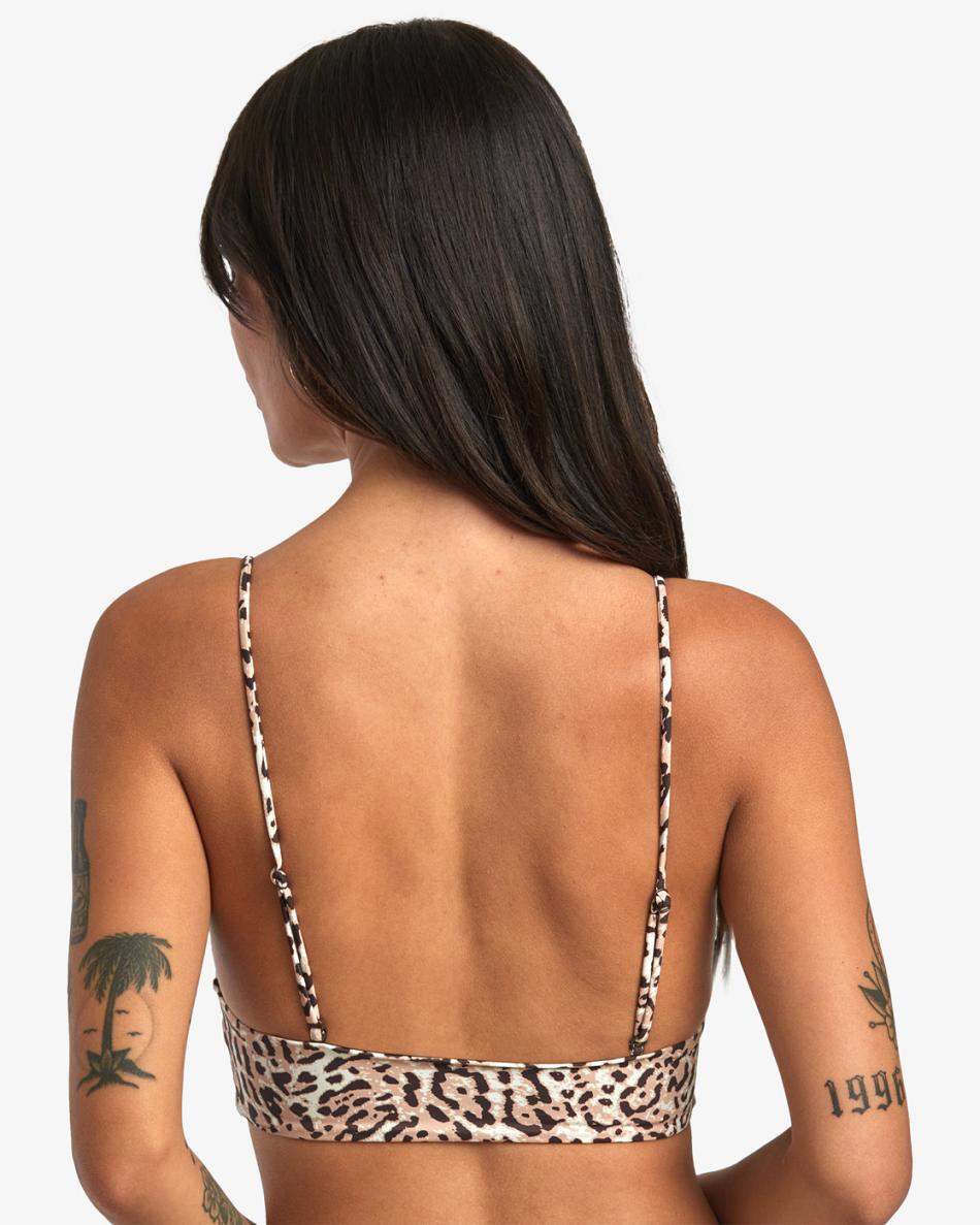 Arriba De Bikini Rvca Meow V-Wire Crop Top Mujer Java | UCOND16315