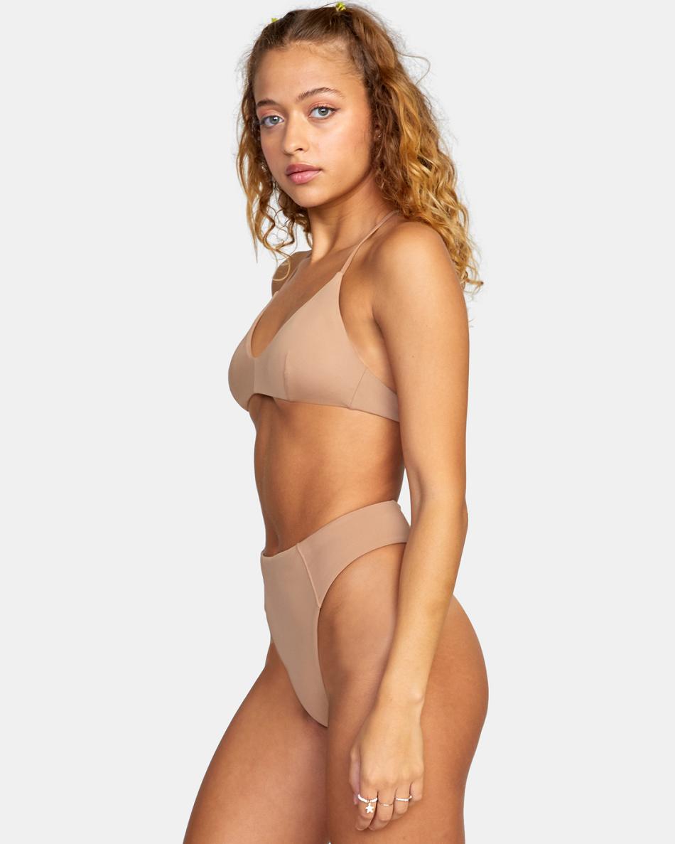 Arriba De Bikini Rvca Solid Crossback Mujer Wood | BCOSD67200