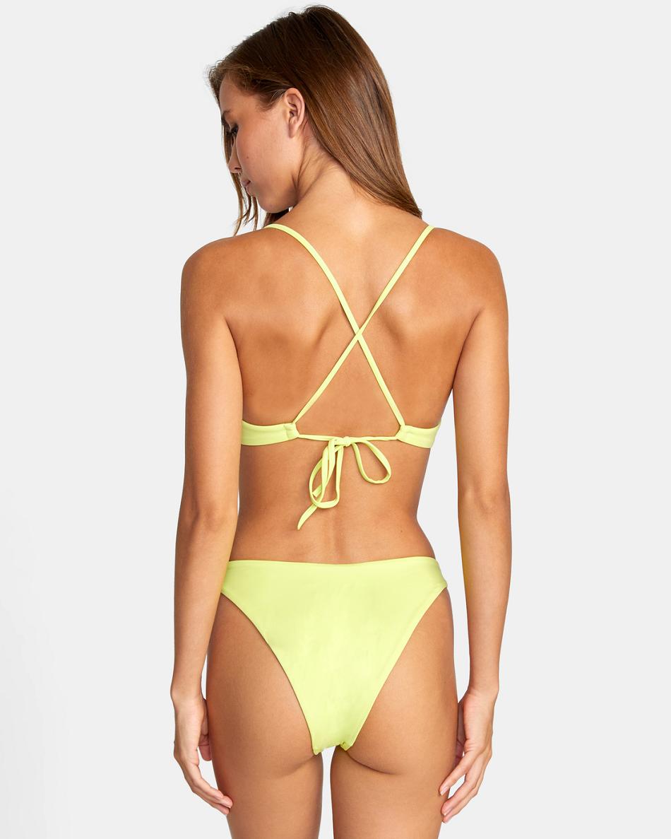 Arriba De Bikini Rvca Solid Crossback Mujer Limeade | CONZX63849