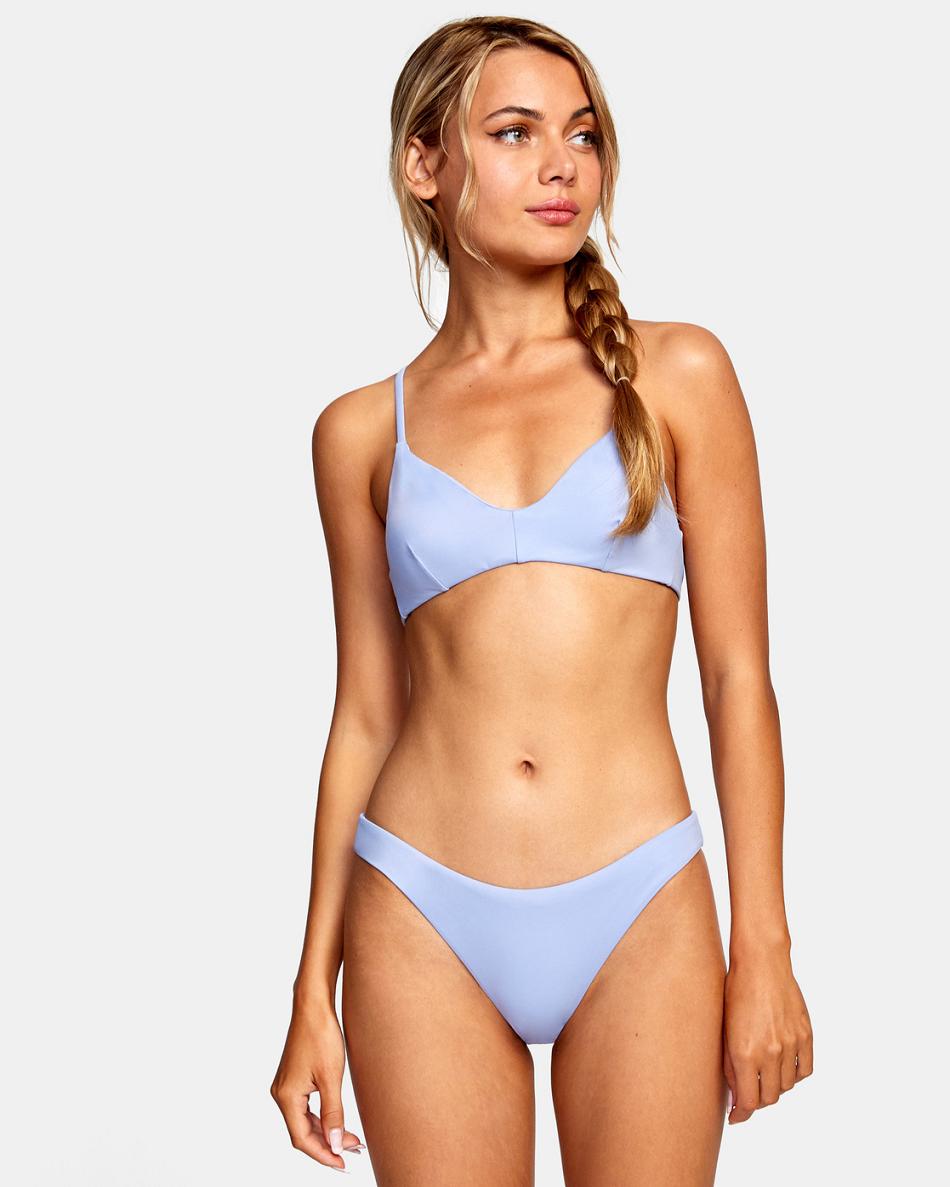 Arriba De Bikini Rvca Solid Crossback Mujer Gris Moradas | PCOER48753