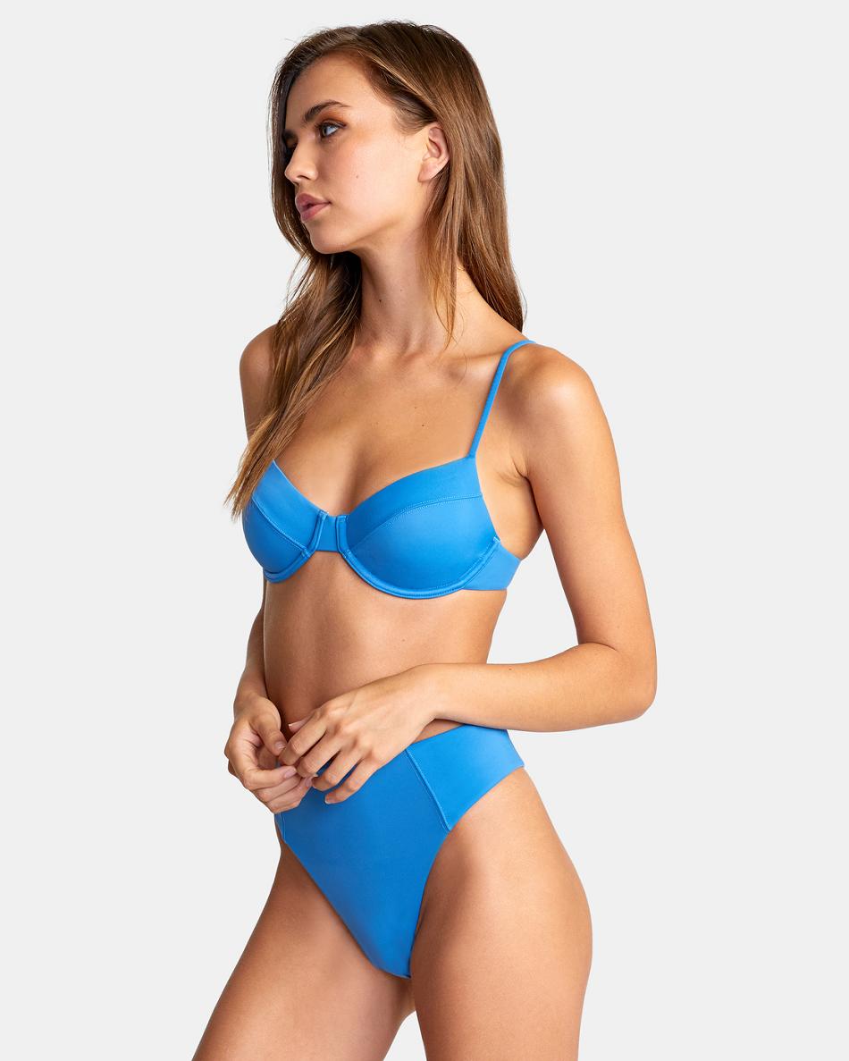 Arriba De Bikini Rvca Solid Underwire Mujer Azules | COCIF96917