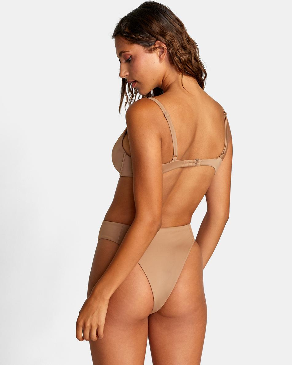 Arriba De Bikini Rvca Solid Underwire Mujer Wood | CODFL56587