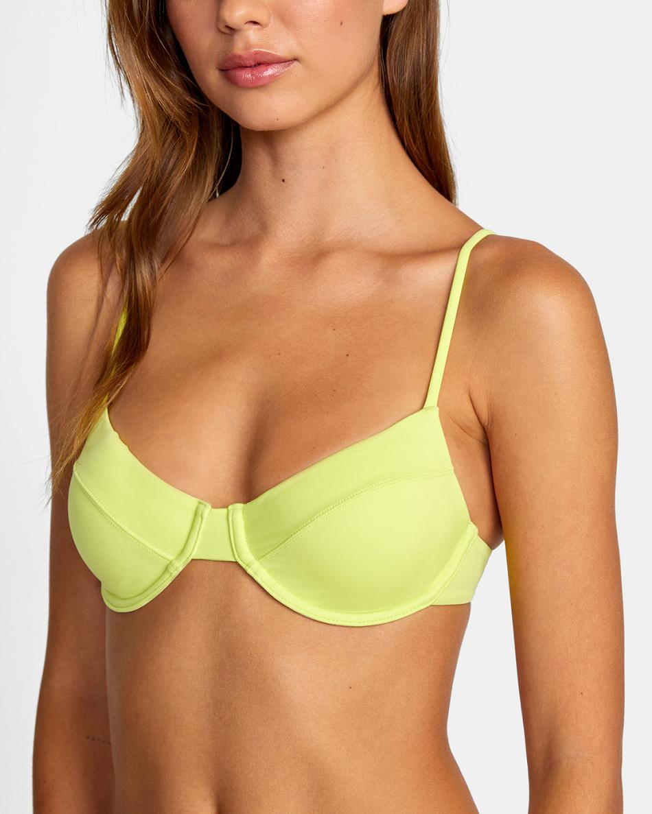 Arriba De Bikini Rvca Solid Underwire Mujer Limeade | LCOSX99321