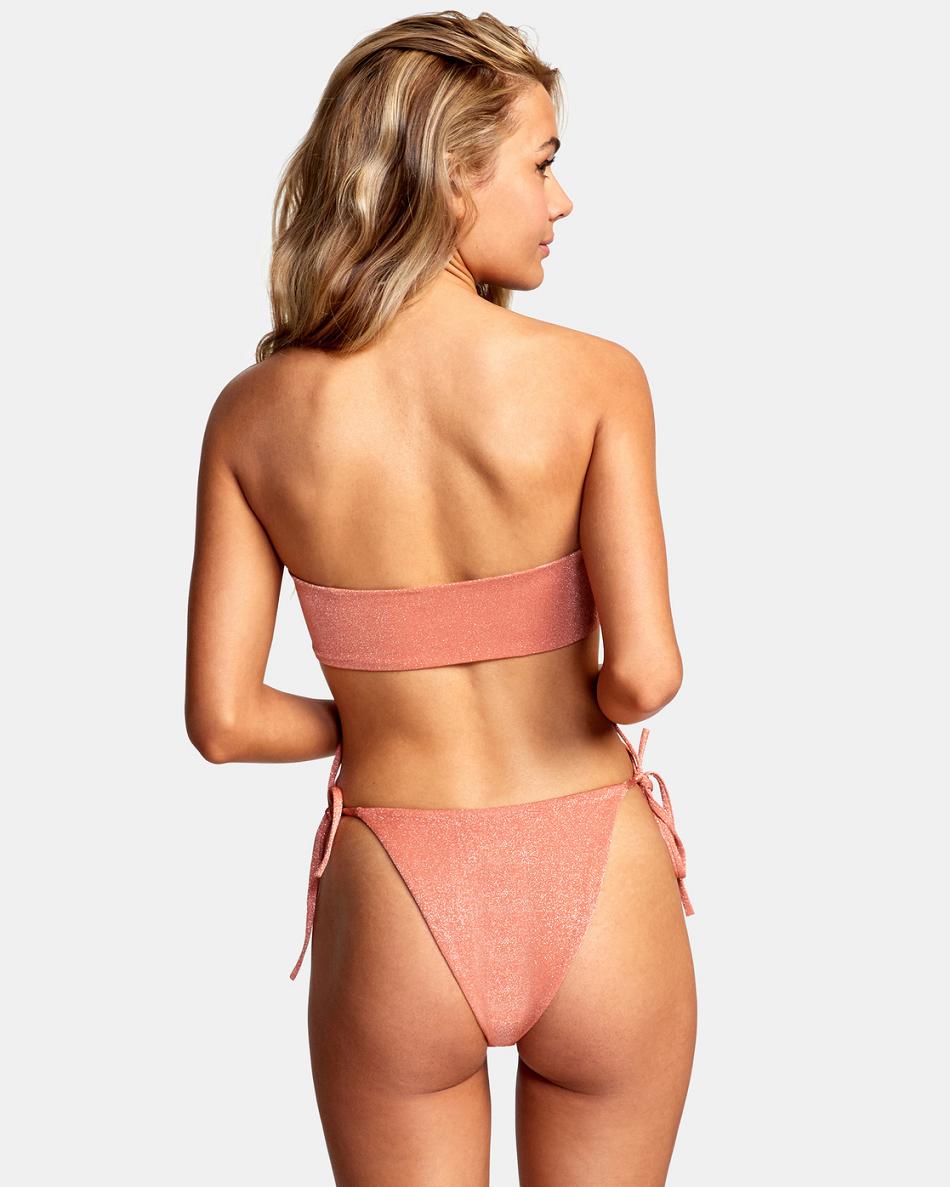 Arriba De Bikini Rvca Strata Bandeau Mujer Albaricoque | QCOUV55194