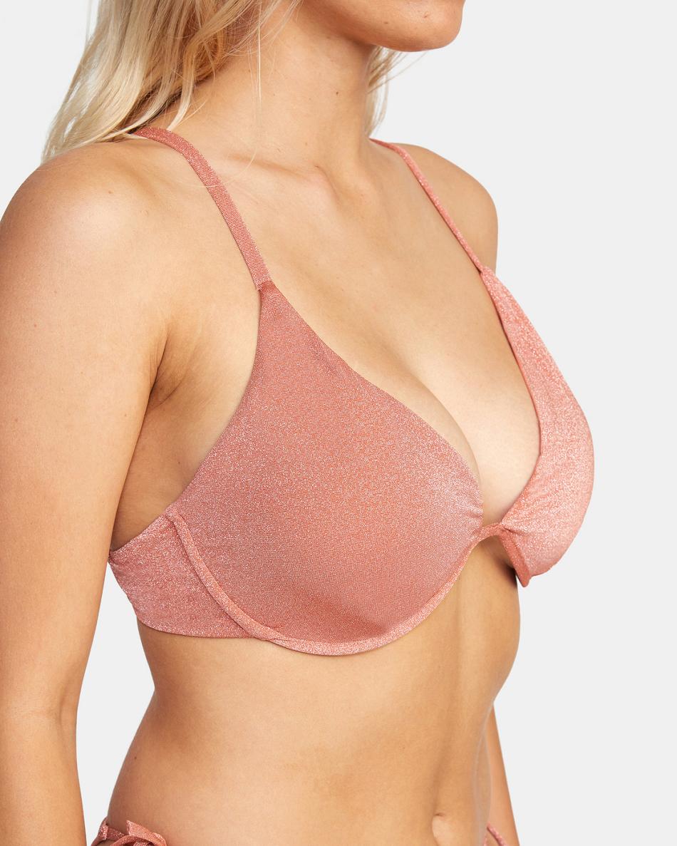 Arriba De Bikini Rvca Strata Underwire Mujer Albaricoque | TCOWZ21822