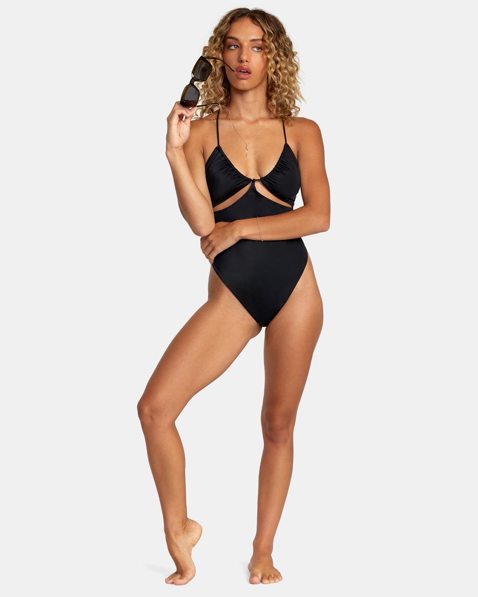 Bañadores Rvca Solid Mujer Negras | FCOHY18508