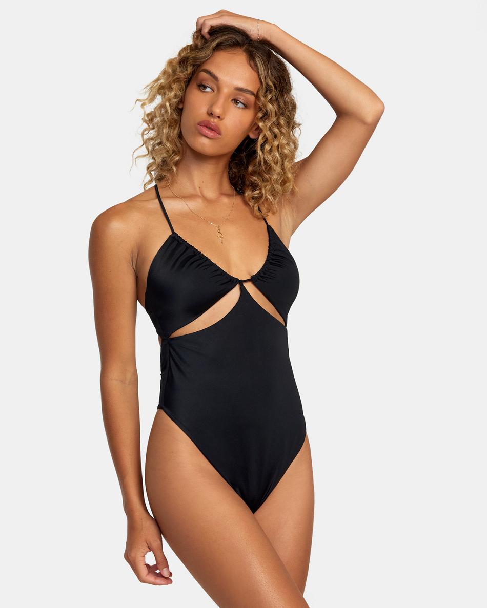 Bañadores Rvca Solid Mujer Negras | FCOHY18508