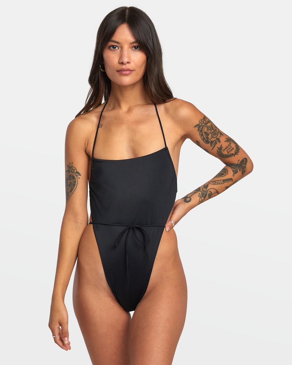 Bañadores Rvca Solid Swenddal Mujer Negras | YCOVQ46432