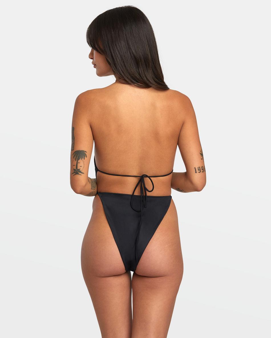 Bañadores Rvca Solid Swenddal Mujer Negras | YCOVQ46432