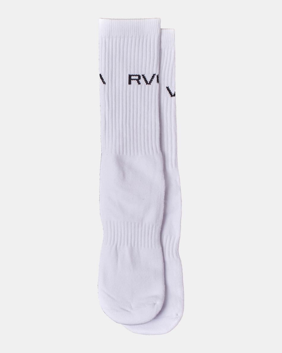 Calcetines Rvca 2 Pack Basic Logo Crew Hombre Blancas | DCOKV94034