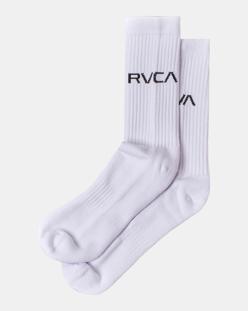 Calcetines Rvca 2 Pack Basic Logo Crew Hombre Blancas | DCOKV94034