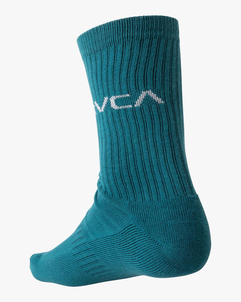 Calcetines Rvca 2 Pack Basic Logo Crew Hombre Azules | SCOVO60454