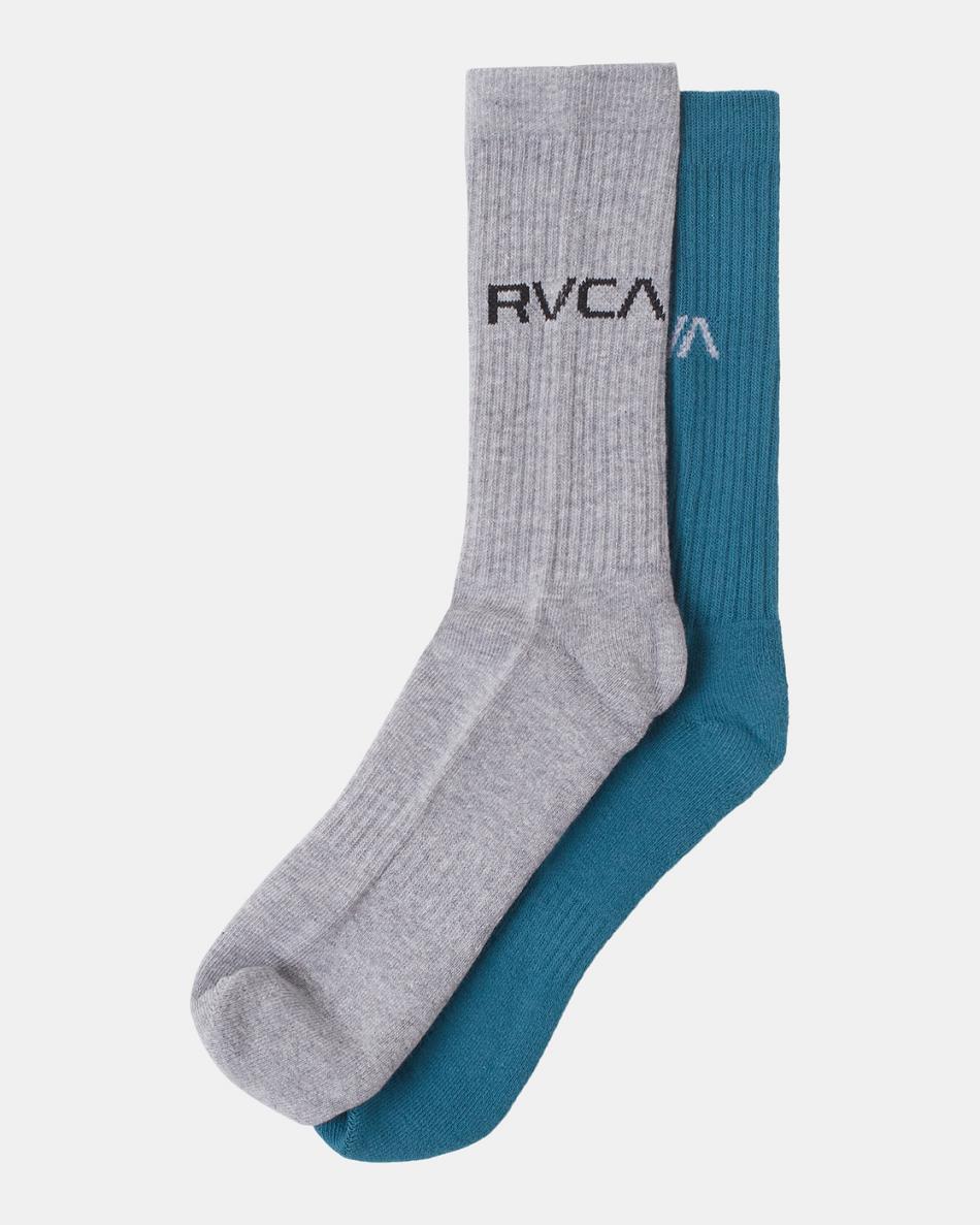 Calcetines Rvca 2 Pack Basic Logo Crew Hombre Azules | SCOVO60454