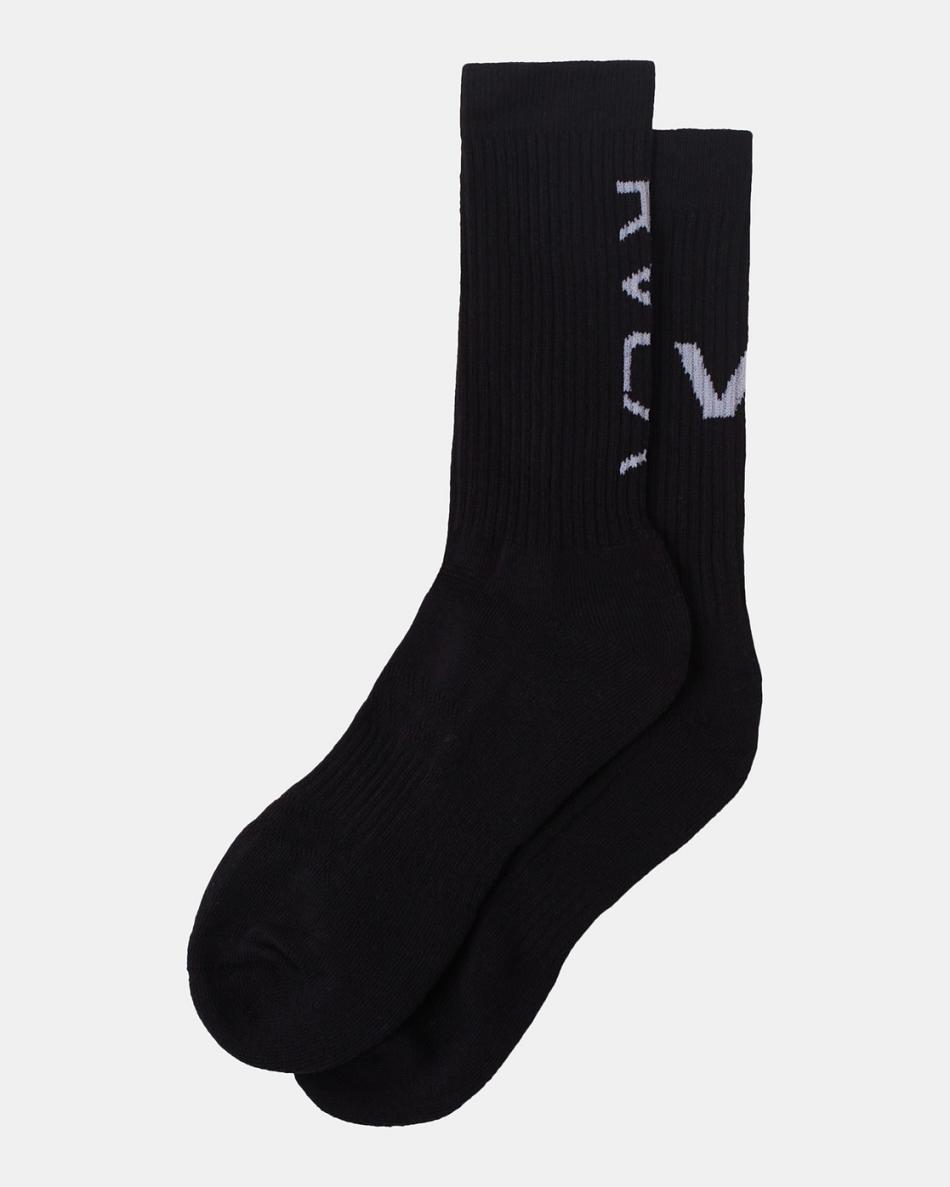 Calcetines Rvca 2 Pack Deporte Vent Cushion Crew Hombre Negras | COJVR64674