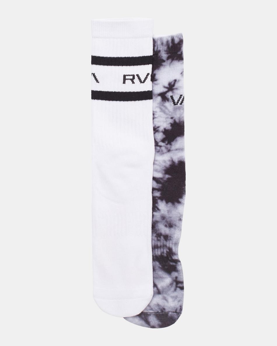 Calcetines Rvca 2 Pack Tie-Dye Crew Hombre Negras | QCOUV99178