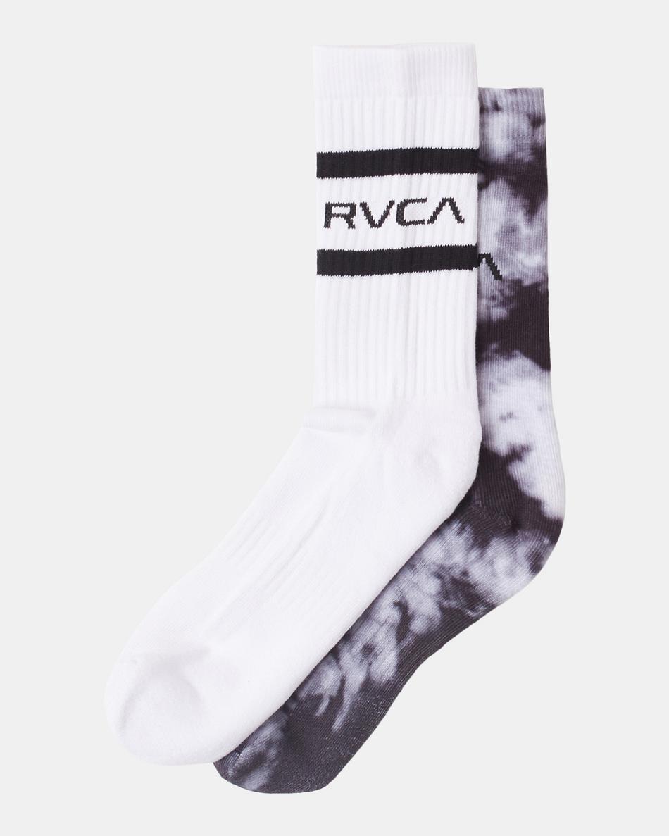 Calcetines Rvca 2 Pack Tie-Dye Crew Hombre Negras | QCOUV99178